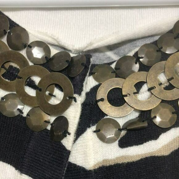 Alfani Zebra Print Cropped Sweater Medium - Picture 4 of 6